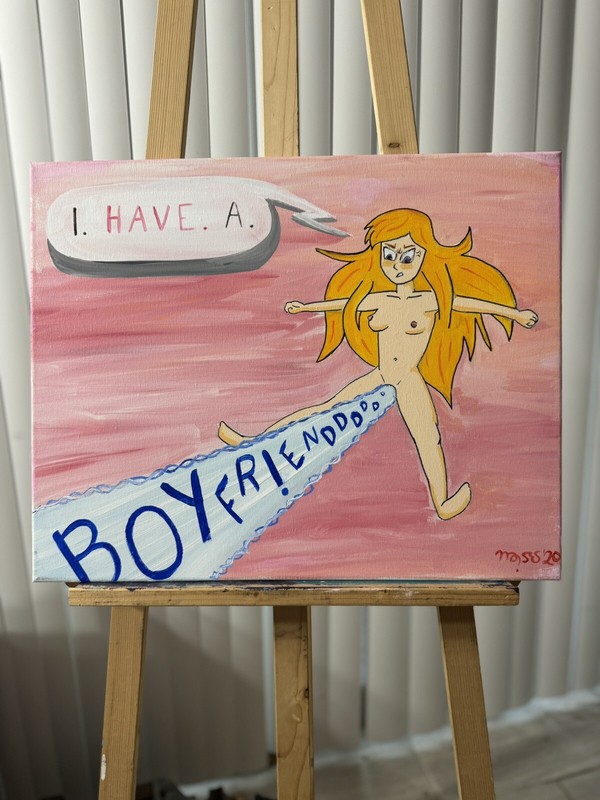 CatDaddyDollars Contemporary Pop Art “Repel’nzel” Acrylic Painting 16×20 itches