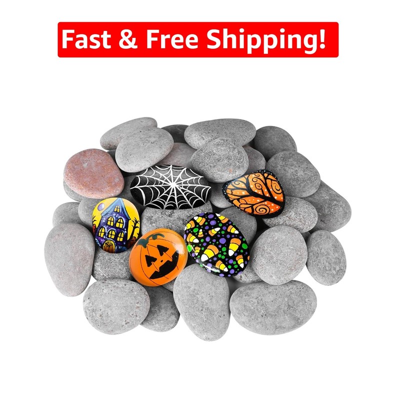 Artistic River Rocks for Painting – 35 Pcs 2-3 Inch Smooth Stones for Gifting