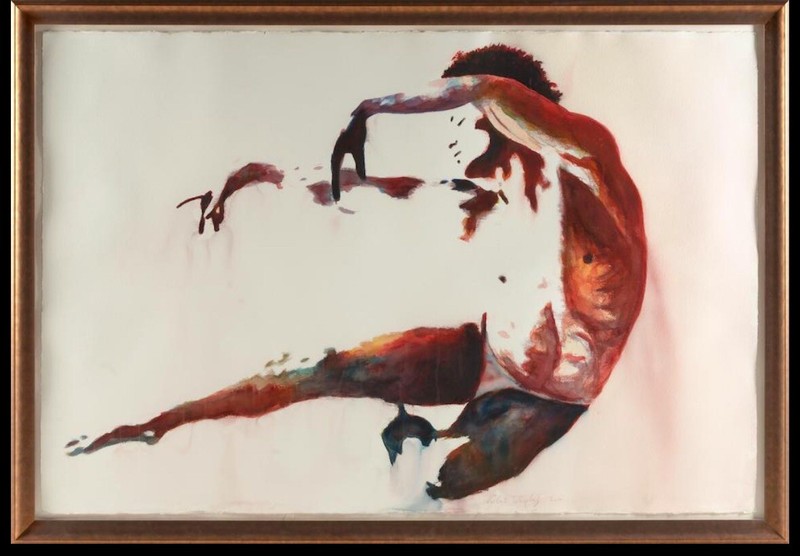 Moment Of Inner Peace /Semi Nude Male David Parson,NORBERT WAYSBERG Watercolor