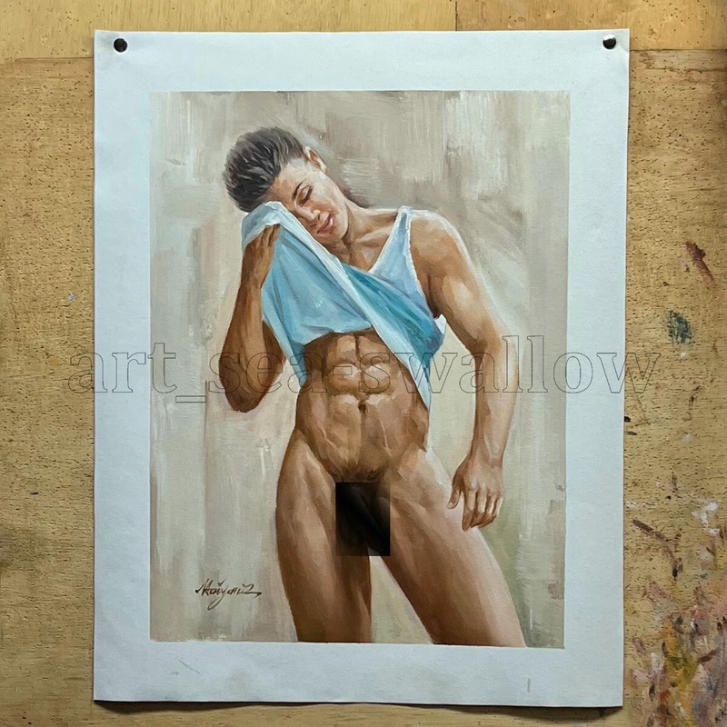 Original oil painting art lmpression male model 100%hand-painted on canvas #3953 gallery