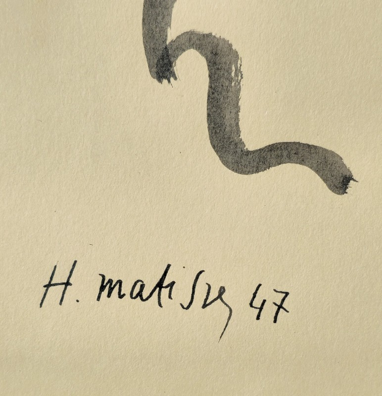 Henri Matisse — Drawing Hand Signed Portrait India Ink on Paper 1947 gallery