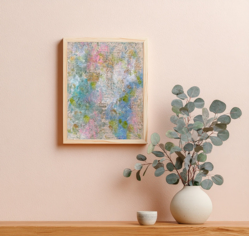 Abstract Painting Original 11″ x 14″ Canvas Pastel Acrylic Wall Art Jimarieart