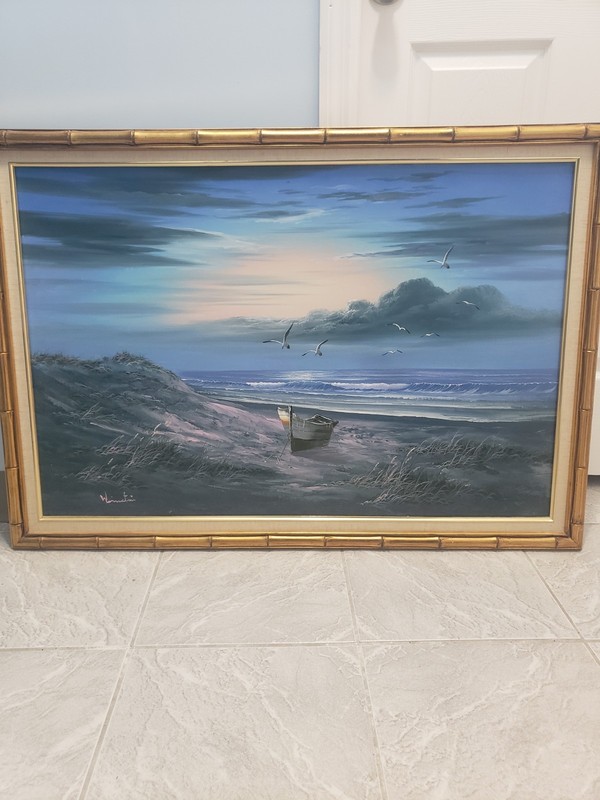 WINSTON HUGE ORIGINAL OIL ON CANVAS WAVES SEASCAPE PAINTING 40W×28H gallery