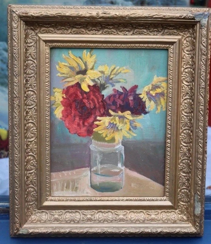 1920s/30s French Botanical Still Life by Unknown / 10 x 8” / Framed