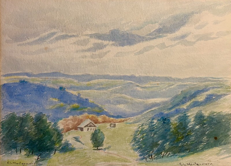 Antique Watercolor Painting ca 1916 West Virginia Lewisburg Birmingham Al