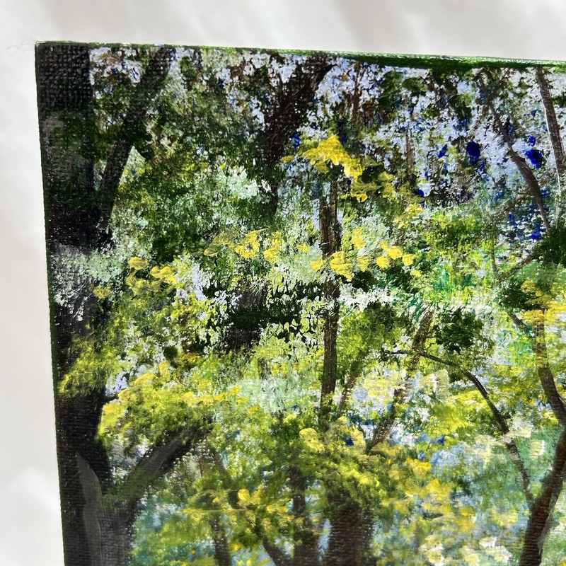 Unframed Original Painting On Canvas Walk Toward The Light Forest Nature Path gallery