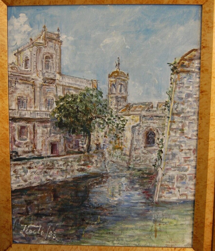 FRAMED SIGNED HECTO VIDAL ORIGINAL OIL CASTILLO DE LA REAL FUERZA HAVANA, CUBA gallery