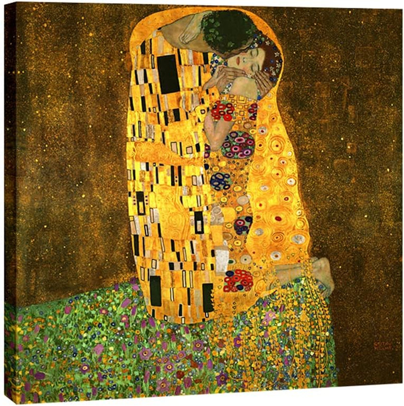 the Kiss by Gustav Klimt Famous Oil Paintings Reproductions Gallery Wrapped Mode