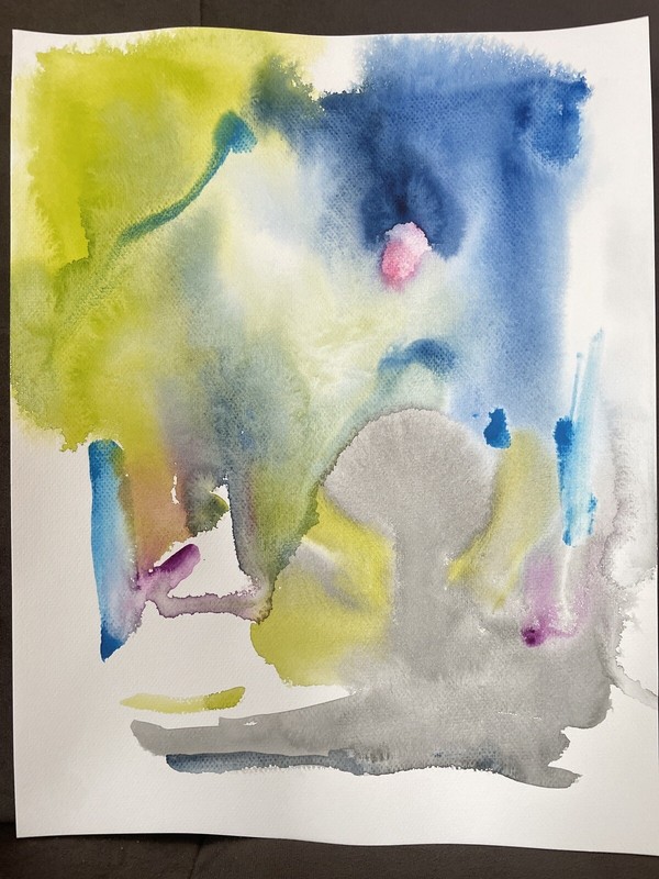 Abstract Original Watercolor Art, Unframed, The Sun, The Sky, and The Rain gallery