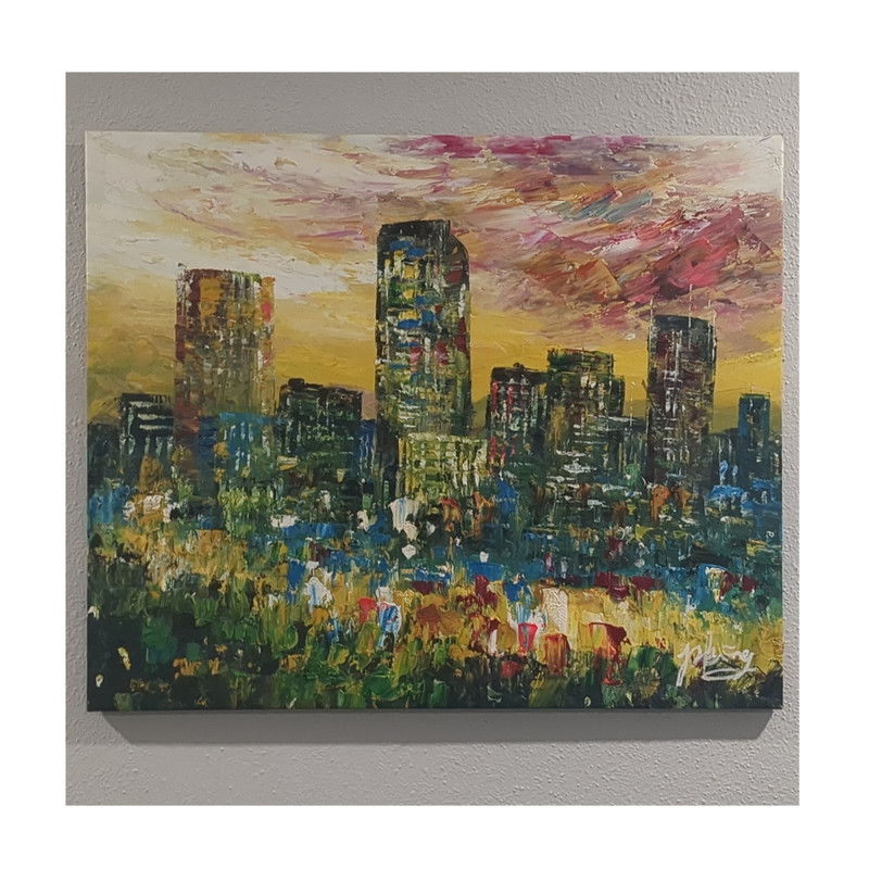 Denver Impressionist Oil Painting, Canvas, Hand-Painted, Signed by Pen King