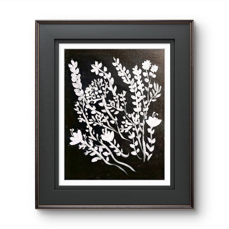 Black and White Botanical Painting Original Acrylic Floral Minimalist Art gallery
