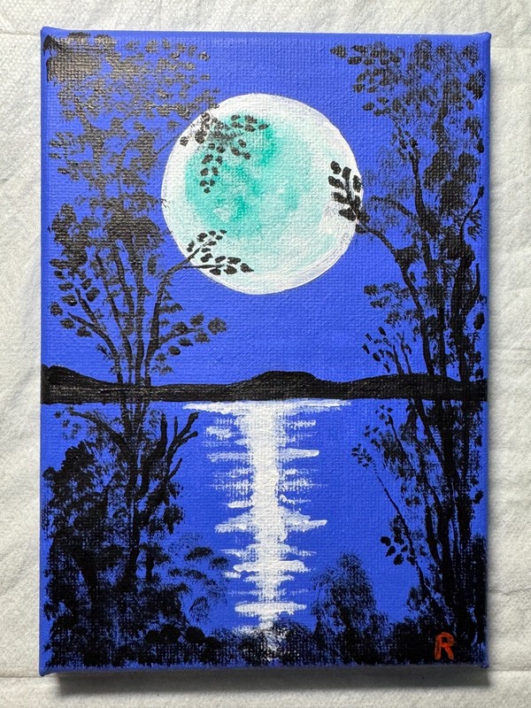 ART PICTURE CANVAS, LANDSCAPE, ACRYLIC 5×7 inch, NICE, BEAUTIFUL, HANDMADE.