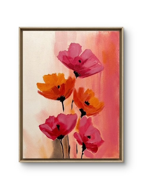 Original Abstract Expressionist Flowers Of Glory 14×11 Canvas Painting Signed