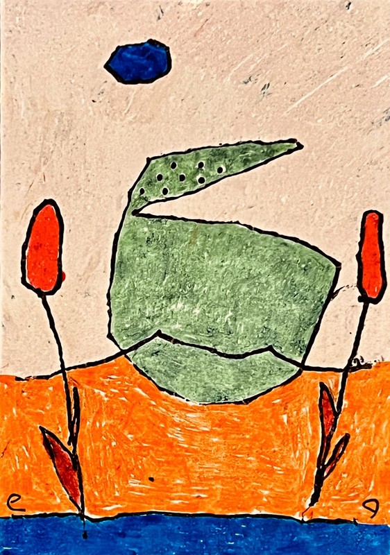 e9Art ACEO ‘waiting in the same place at the same time for something . . .’