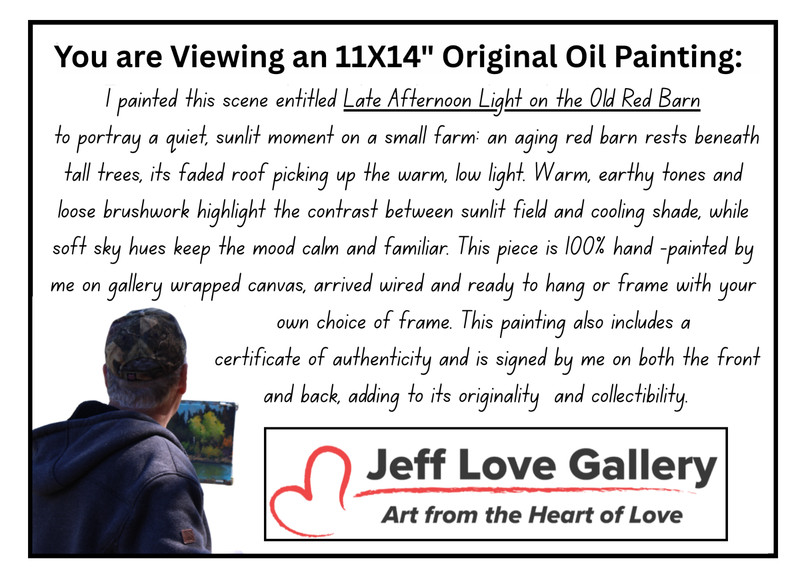 Jeff Love Art Original Oil Painting 11X14" Barn Farm Cow Impressionism Landscape gallery