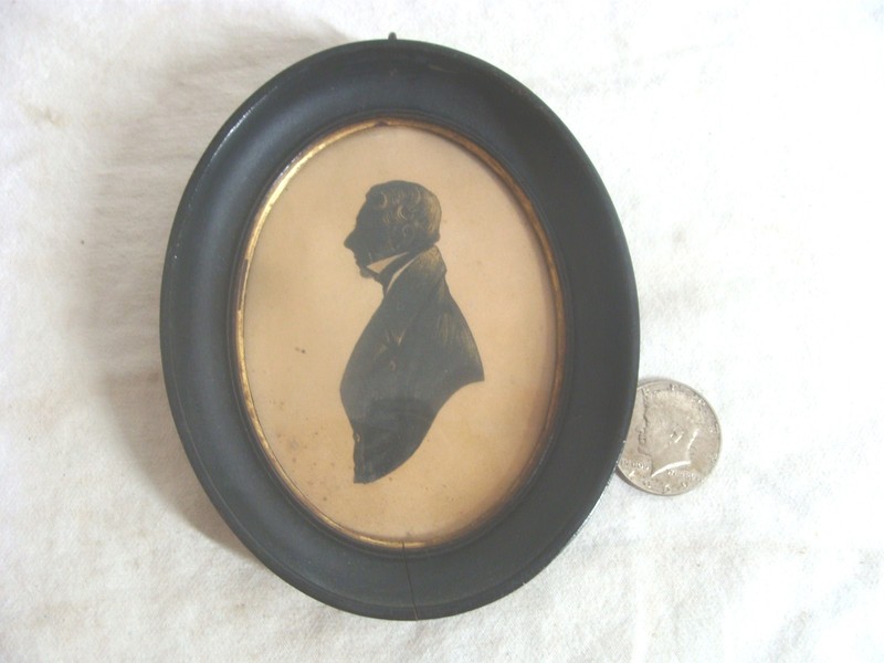 Antique 1820 Painted Silhouette of Gentleman W/C Painting