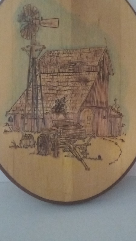 VTG Barn Windmill Crosscut Beautiful Wood art 1989