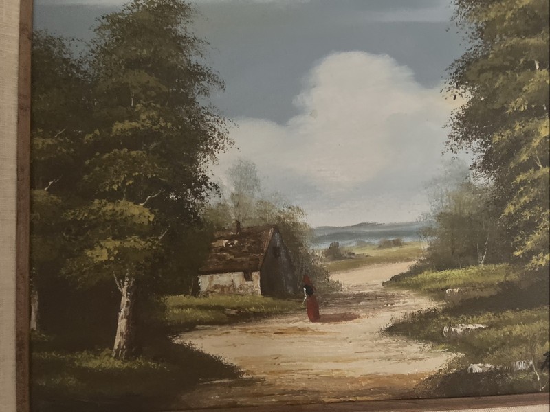 Brenner Oil Painting on Canvas of Pastoral Landscape H3 gallery