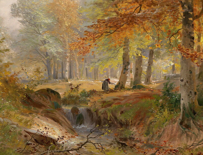 Autumn Forest landscape oil Painting Wall art Giclee Printed on Canvas P1676 gallery