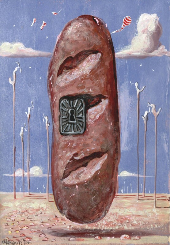 Original Painting A4 Acrylic Synthetic Surrealism