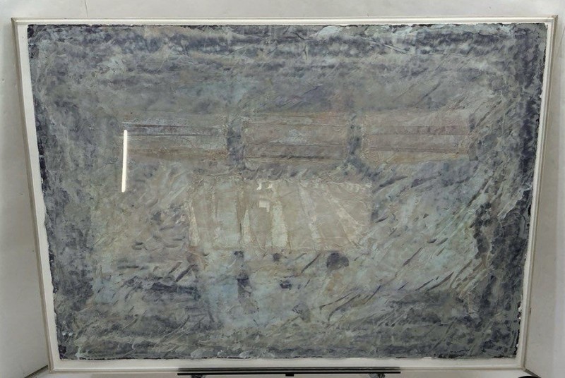 Large Mixed Media Painting by Deborah Barlow Designed to Create Calm Atmosphere