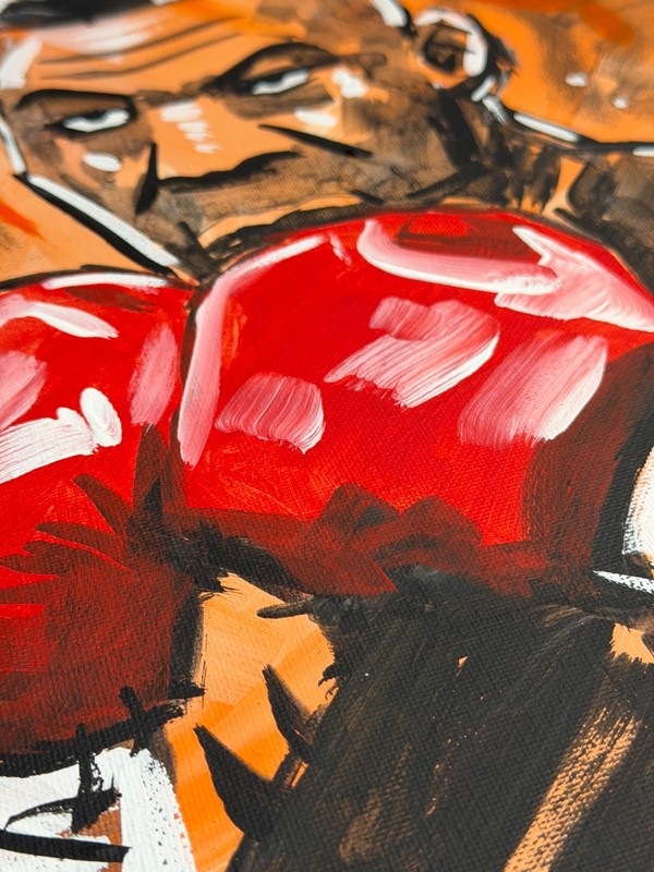 Striking Mike Tyson Pop Art Acrylic Painting - 20x16" Stretched Canvas gallery