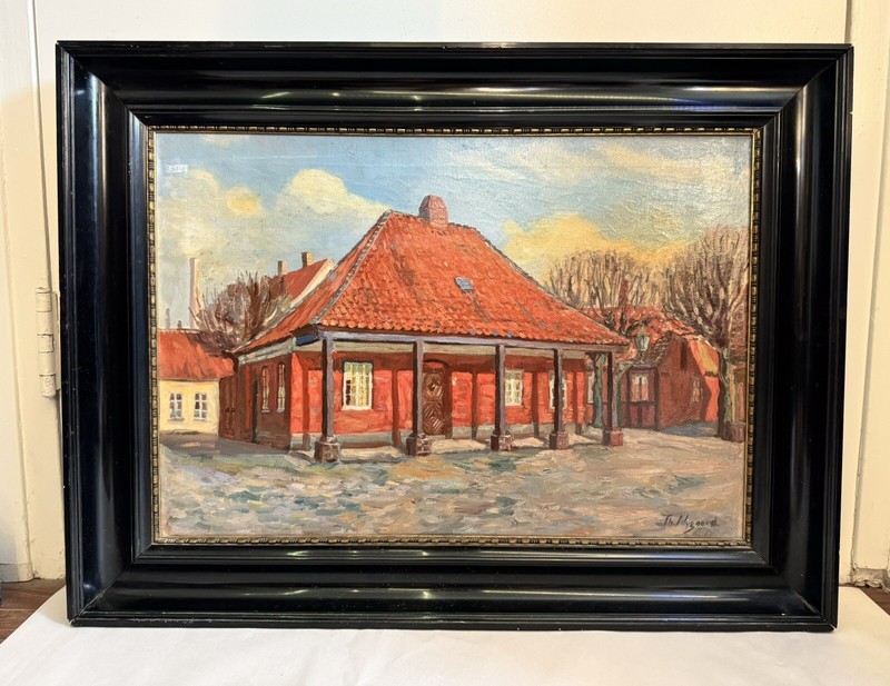 Nygaard, Thorvald, Early 1900s Antique Danish Painting- Nordic Building gallery