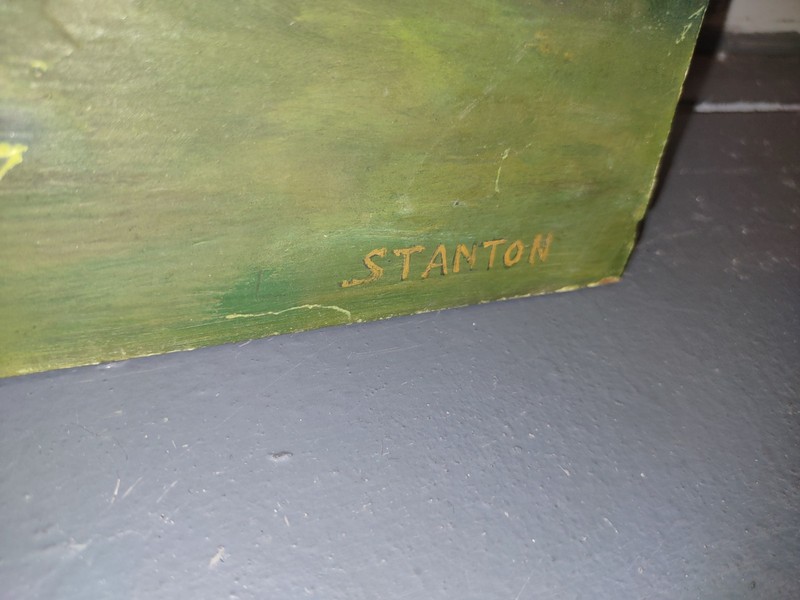 Mid Century Realist Landscape Signed Stanton 18 X 14" Unframed gallery