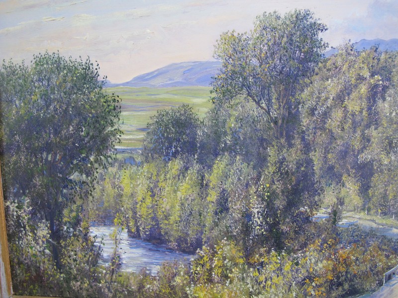 NICK OBERLING Framed MONTANA Landscape Trees Oil Painting COUNTRY ROAD gallery