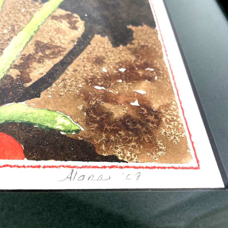 Original Radish Garden Watercolor Painting Framed Kitchen Art Farmhouse gallery