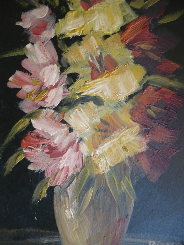 Ritter, impressionist modern mod floral bright colors mid Century design Vintage