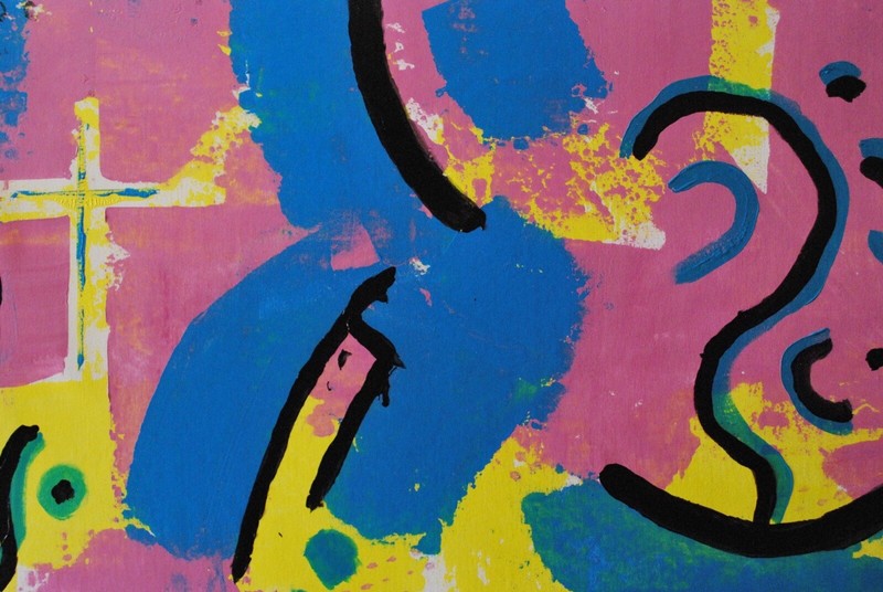 Mark Little, Authentic, original,Painting￼, 81” X 62” Acrylic, Abstract, POP Art gallery