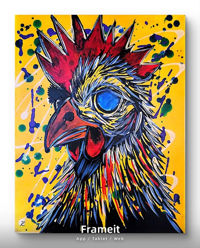 Cook Original Art 14×11 Colorful Modern Neo Expressionist Painting Canvas Signed