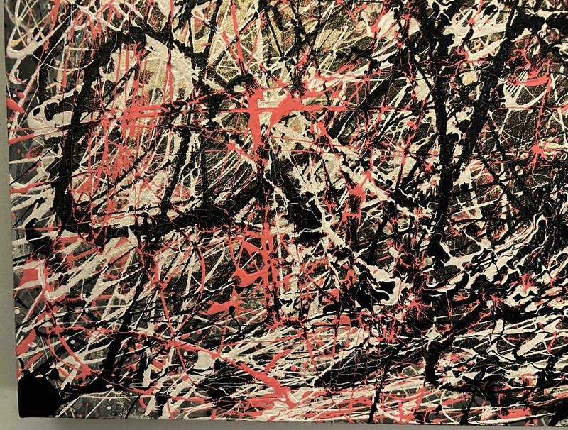 36 x 36 Original Modern Abstract Expressionism Drip Painting - by Carmen Rowe gallery