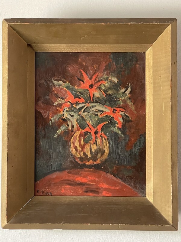 ANDRE EVEN FRENCH ANTIQUE MODERN STILL LIFE ABSTRACT OIL PAINTING VINTAGE 1950s gallery