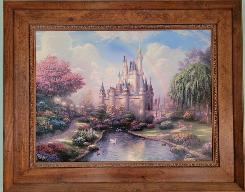 Thomas Kinkade Canvas Painting R/E «A New Day At The Cinderella Castle» 25.5×34