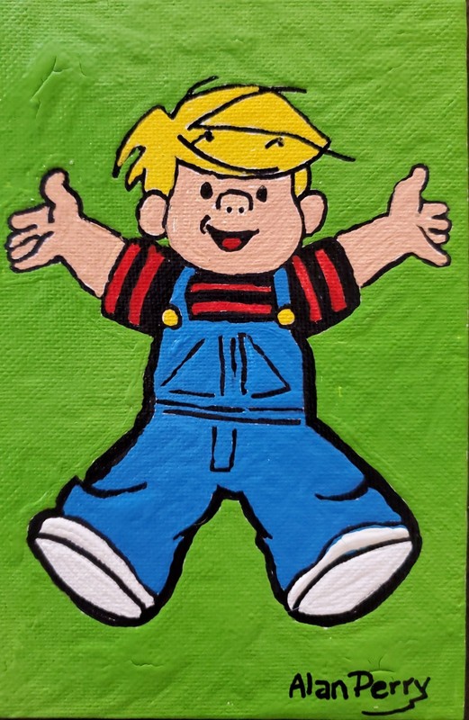 Dennis the Menace, 4″×6″ Original Acrylic Painting