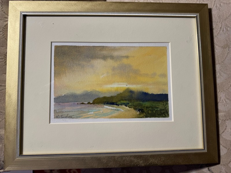 Lee Everett (20/21st Century) «Coastal Landscape Scene» Watercolor Painting