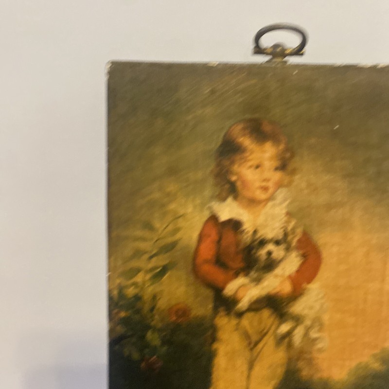 Painting of Master Simpson Arthur Devis Boy With Dog Mounted Wood Board Maltese gallery