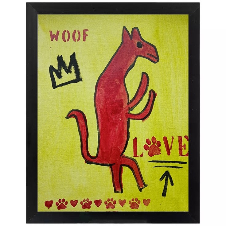 Impressionism 9 x 12 Colorful Tall Pup Modern Street Art Playful Painting