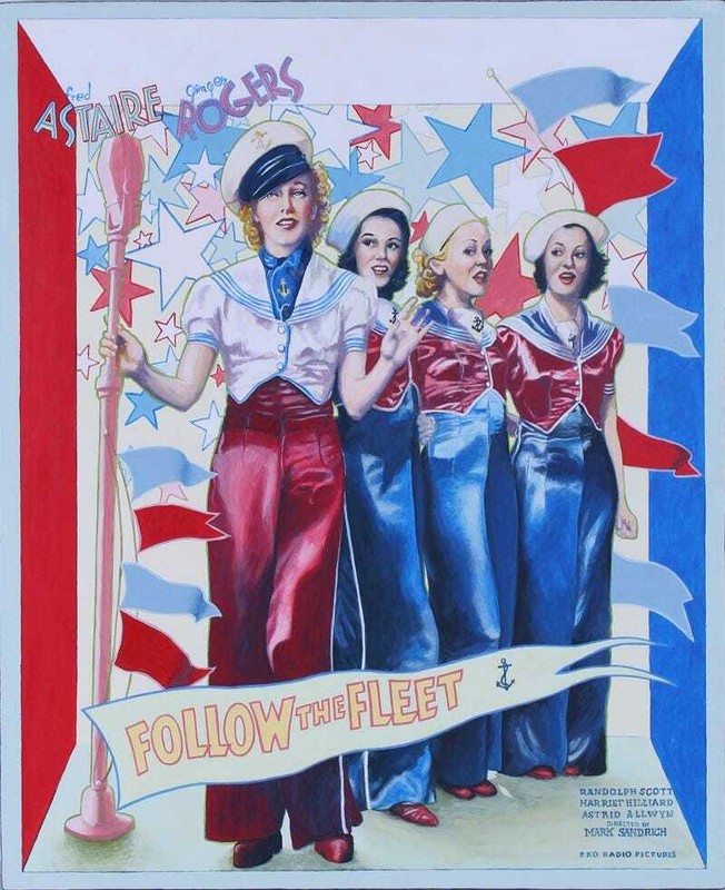 Ralph Allen Massey, “Follow the Fleet”-1936 Movie; Acrylic & Gouache on Panel