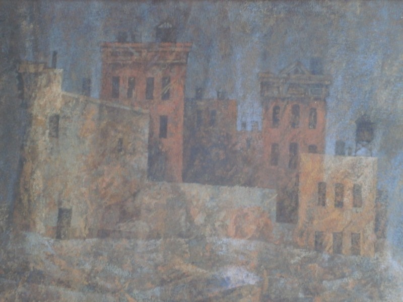 Jersey Citadel 14 x 21 Casein Painting-1966-William Gorman
