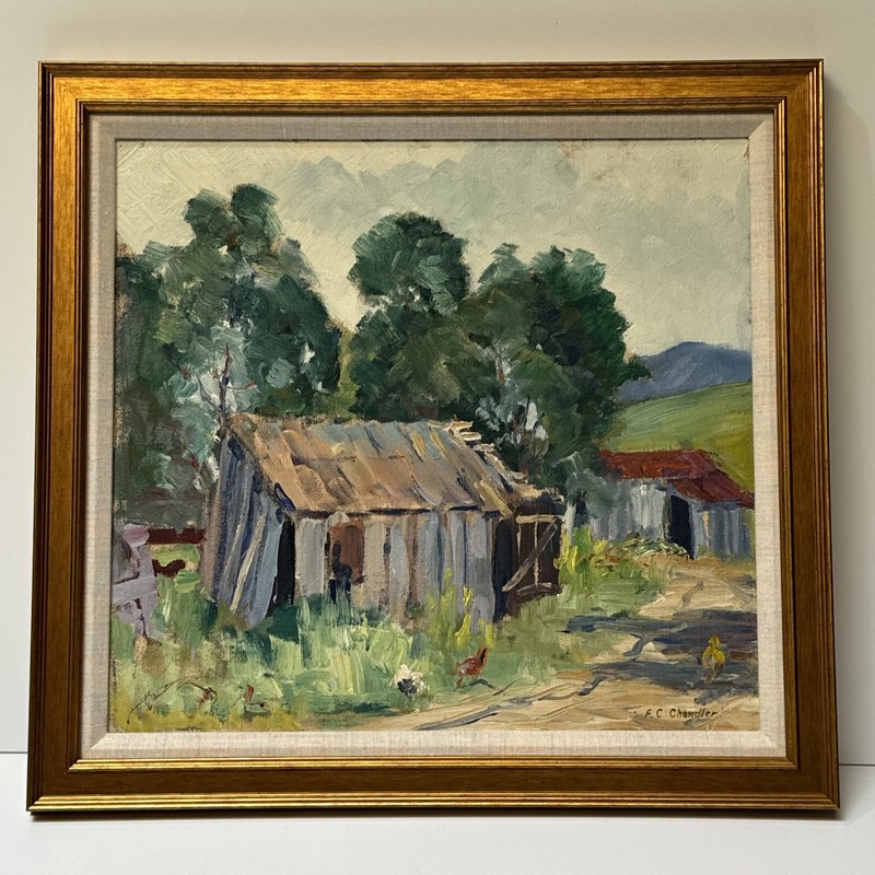 FLOYD CHANDLER PAINTING MISSION VALLEY CALIFORNIA REGIONALISM HISTORIC FARMING