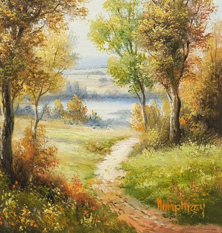 Framed Landscape, Original Oil Painting Wall Art, Signed Korean Art Collection gallery