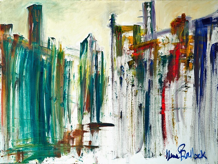 «City Scene» by artist Elena Ballock, Giclee Print From Original Oil