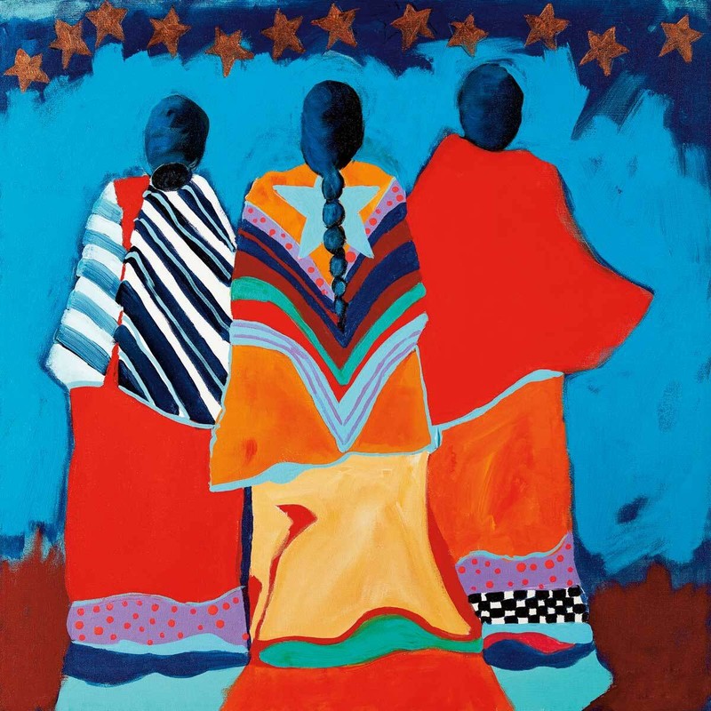 Lee CLAREMONT » Stargazer » Canvas Native Art Indigenous Mohawk Aboriginal Sky