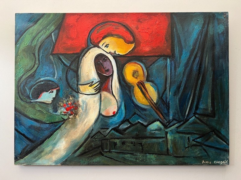 Excellent! Belarusian painting oil on canvas, surrealist, expressionist 20×28 in