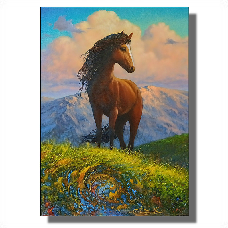 Horse original oil painting on canvas 20 x 28 inches