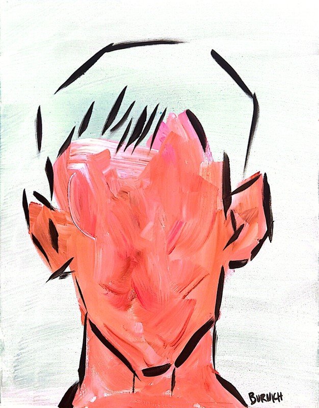 Burnich Original Faceless Man 16x20 Canvas Vibrant Expressionism Hand Painted