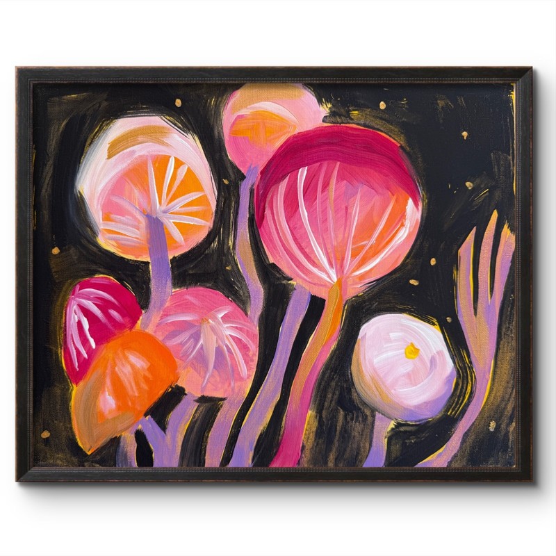 PINK STRAWBERRY DONUT FOOD PAINTING 14X11 IMPRESSIONISM ORIGINAL MODERN FINE ART